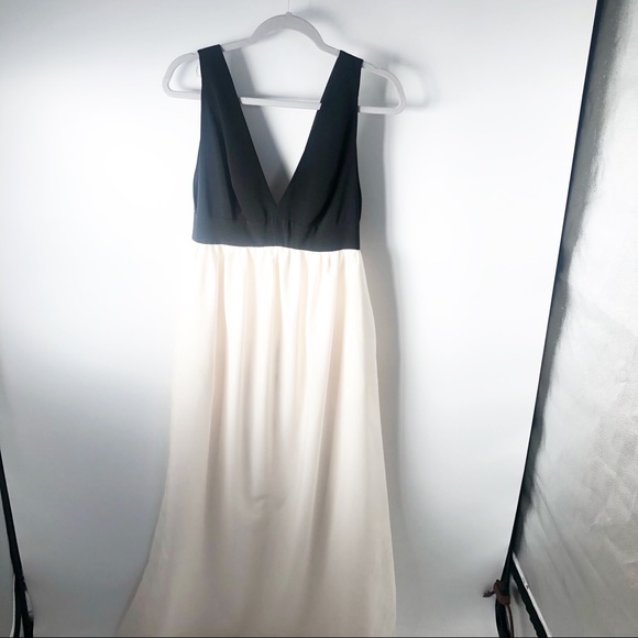 Jill Stuart NWT Two Tone Maxi Gown Deep VNeck sz6 - Picture 6 of 8